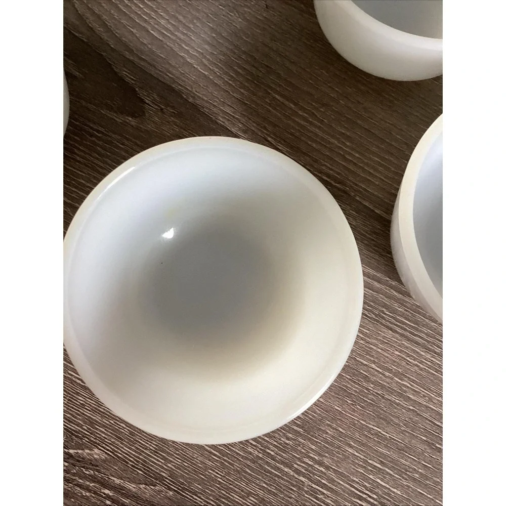 Vintage Custard Cups Ramekins Milk Glass Set of 5 White